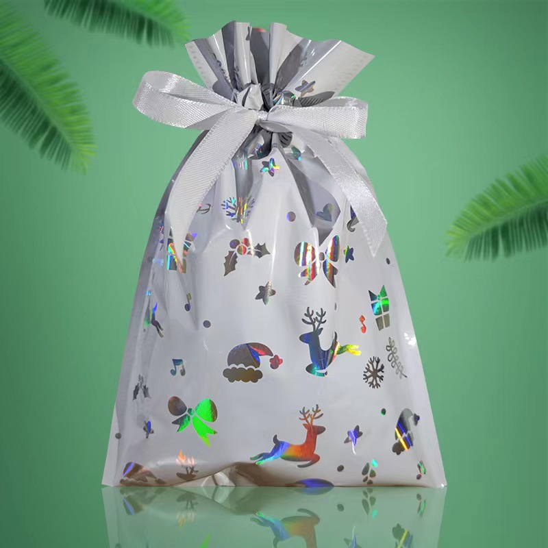 Christmas Drawstring Pouch Gift Bag—Gift Bag for Under the Christmas Tree, Candy and Apple Storage Bag, Party Favor Bag