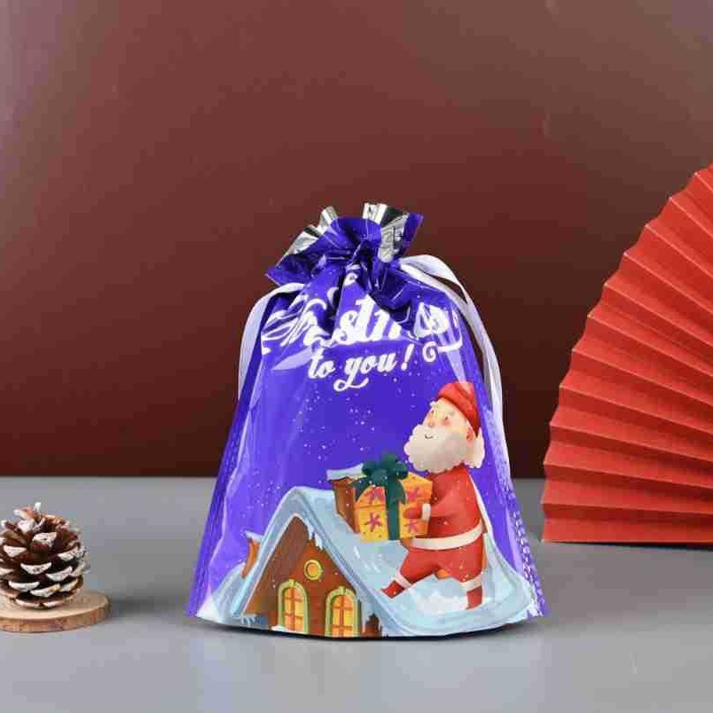 Christmas Drawstring Pouch Gift Bag—Gift Bag for Under the Christmas Tree, Candy and Apple Storage Bag, Party Favor Bag