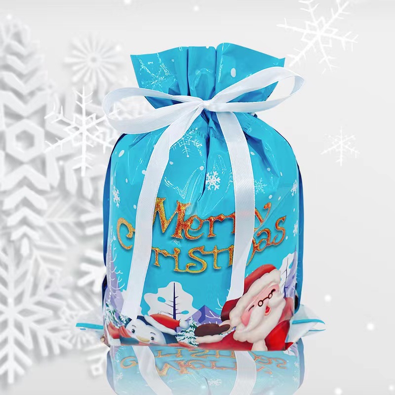 Christmas Drawstring Pouch Gift Bag—Gift Bag for Under the Christmas Tree, Candy and Apple Storage Bag, Party Favor Bag