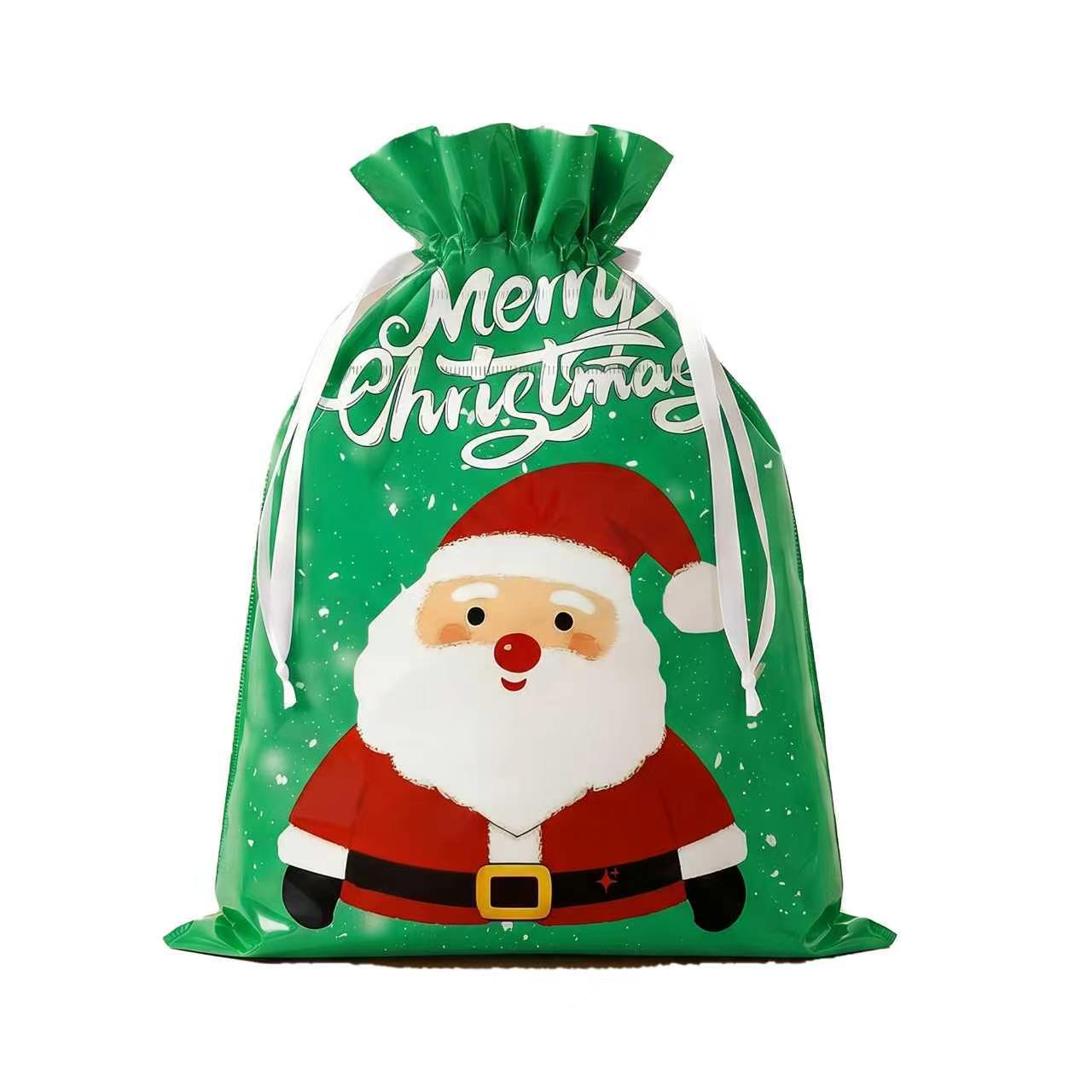 Christmas Drawstring Pouch Gift Bag—Gift Bag for Under the Christmas Tree, Candy and Apple Storage Bag, Party Favor Bag