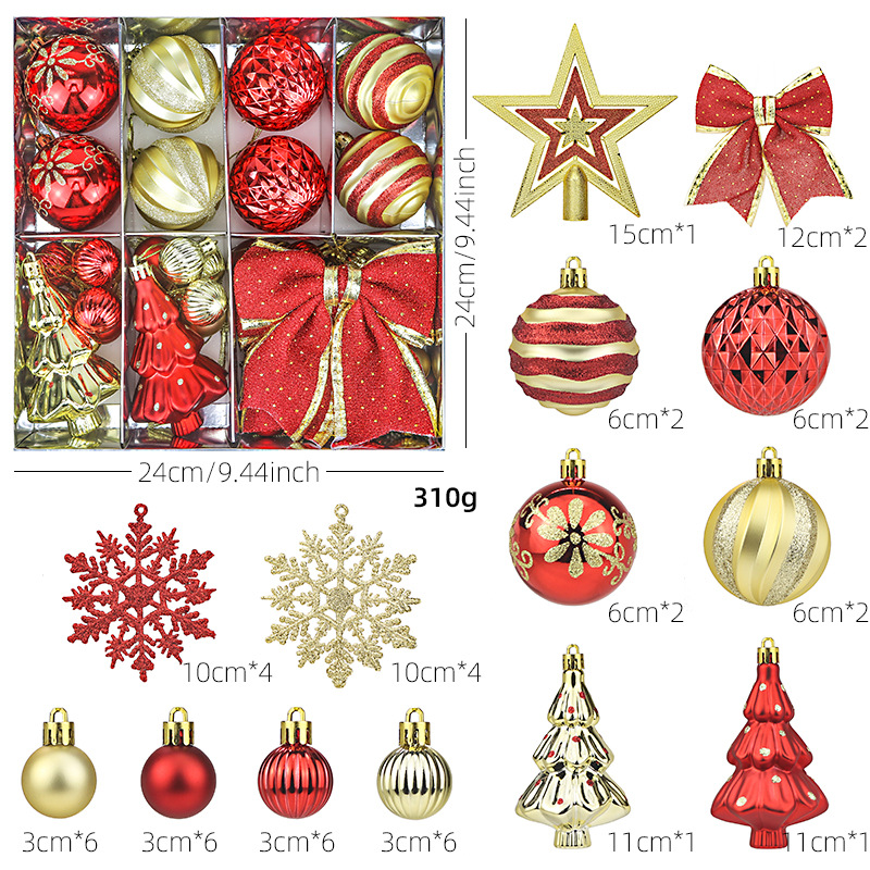Christmas Ornament Set: Exquisitely Painted, Sparkling Hanging Ornaments; Shatter-Resistant Christmas Tree Ornaments; New Year's Holiday Decorations