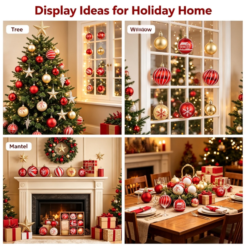 Christmas Ornament Set: Exquisitely Painted, Sparkling Hanging Ornaments; Shatter-Resistant Christmas Tree Ornaments; New Year's Holiday Decorations