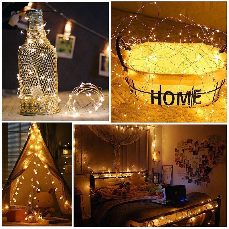 LED Multicolored Solar-Powered Outdoor Waterproof Copper Wire String Lights—8-Function Fairy Lights for Yards, Gardens, Trees, and Christmas Decorations