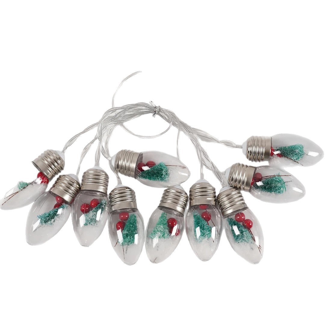 Christmas Snowball String Lights: LED Santa and Snowman Round Ball Light String—Indoor Curtain and Christmas Tree Decorative Lights