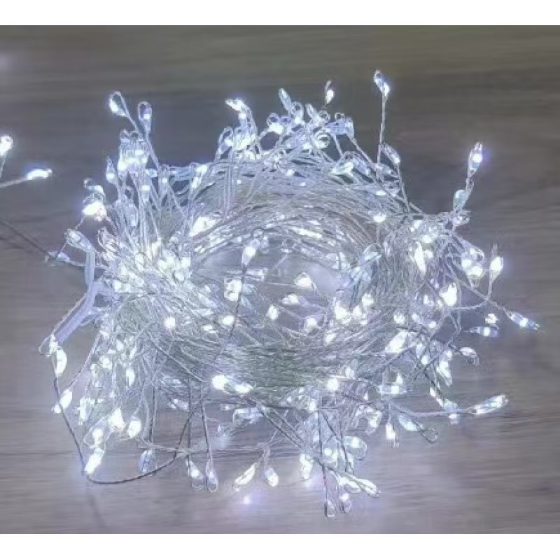 Christmas Fairy Wreath String Lights: LED Copper Wire Firework Cluster Lights—Doorway and Fireplace Wreath Decorative Ambiance Lights
