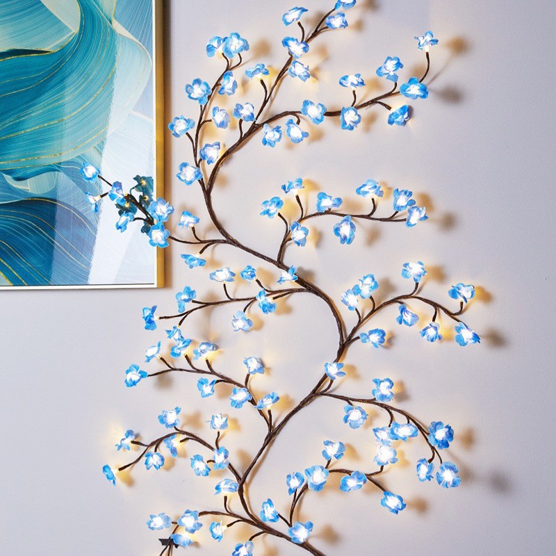 144-Light LED Vine and Branch Lights | Indoor Wall-Mounted Decorative Vine and Baby's Breath Ambiance Lights | Decorative Wall-Mounted String Lights for Bedrooms and Living Rooms