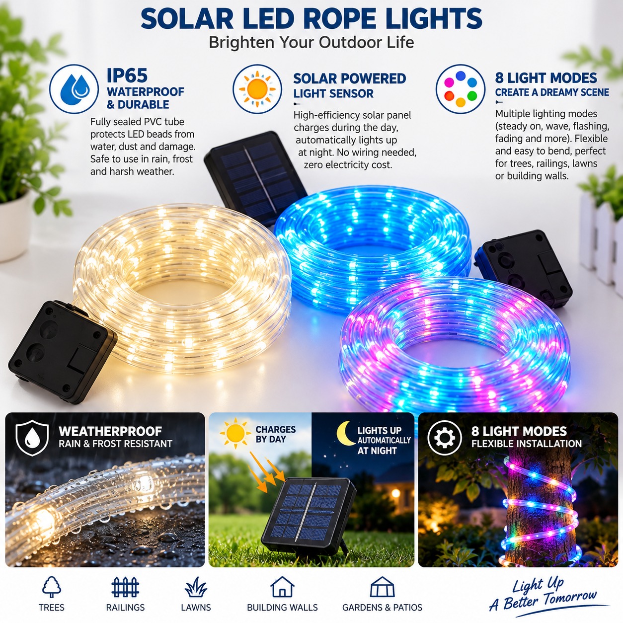 Outdoor LED Solar Tube Lights