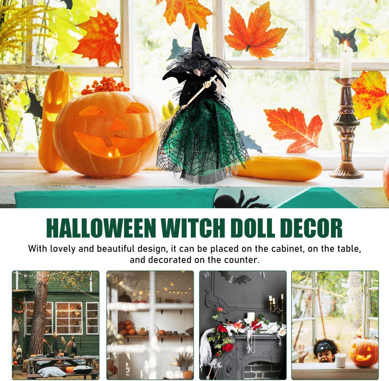 Halloween Decorations: Witch Dolls, Ghost Tree Toppings, Table Centerpieces, and Party Gifts