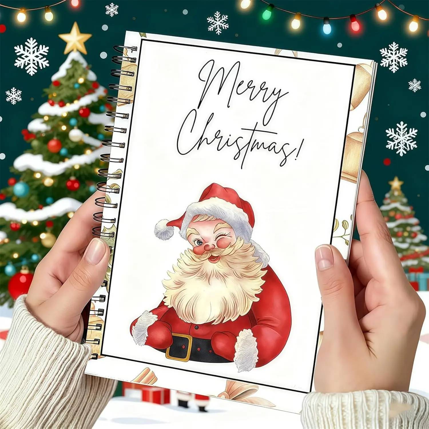 Christmas Gift Card Book, DIY Spiral-Bound Christmas Gift Card Book, 5x7-inch Colorful Designs, Personalized Christmas Gift, Perfect for Family, Holidays, and Parties