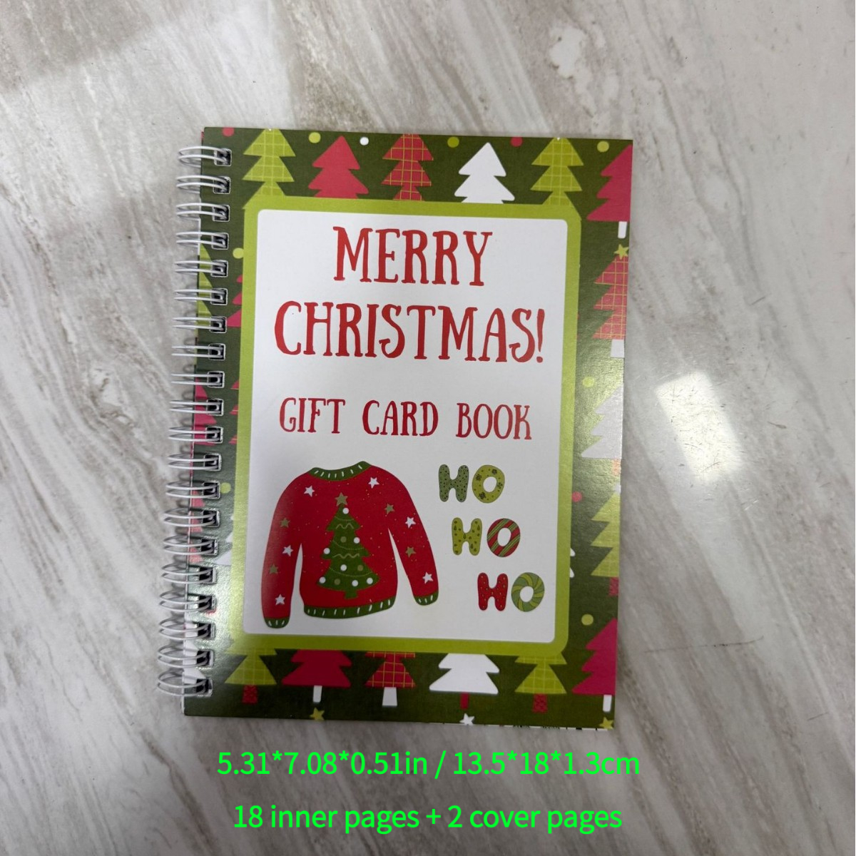 Christmas Gift Card Book, DIY Spiral-Bound Christmas Gift Card Book, 5x7-inch Colorful Designs, Personalized Christmas Gift, Perfect for Family, Holidays, and Parties