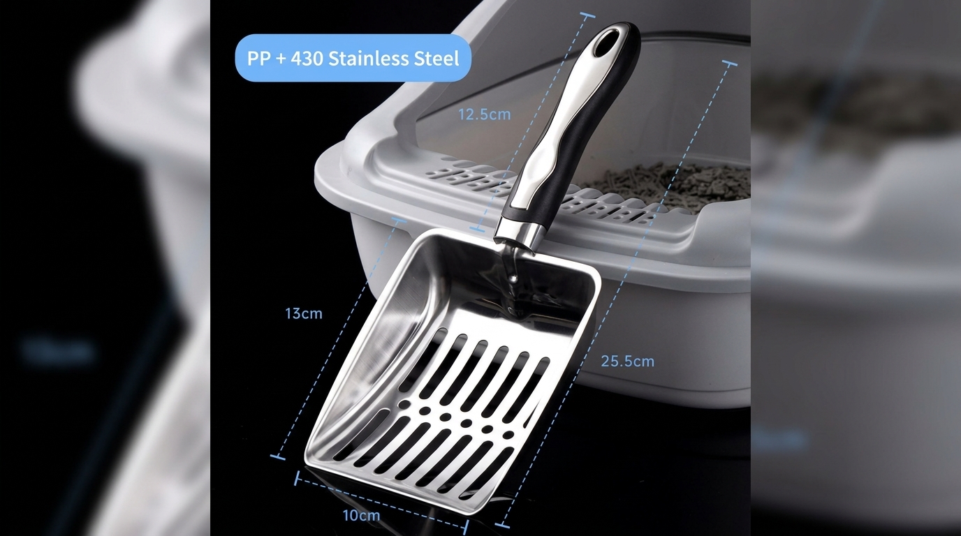Cat Litter Scoop, Cat Scoop, Stainless Steel Cat Scoop, Litter Deodorizing and Cleaning Tool, Factory Wholesale Pet Supplies
