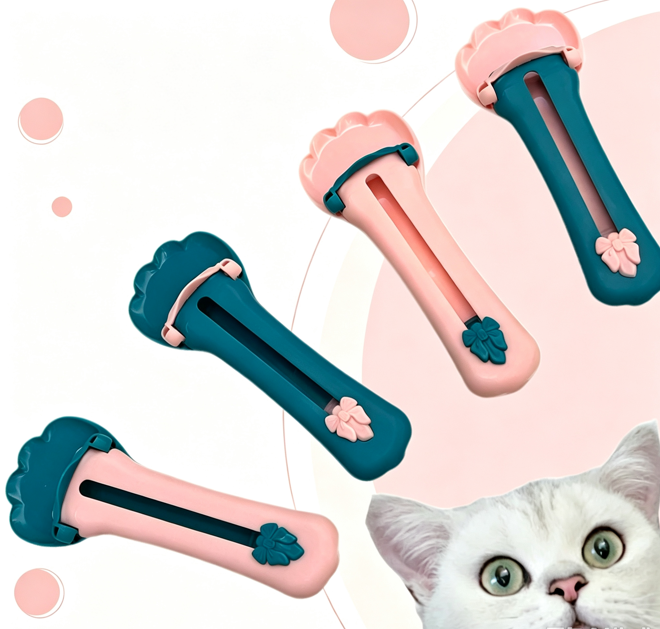 Cat Feeder, Cat Treat Spoon, Cat Treat Squeezer, Cat Food Scoop—Designed for Portioned Feeding, Keeps Your Hands Clean, Rolling Squeezer