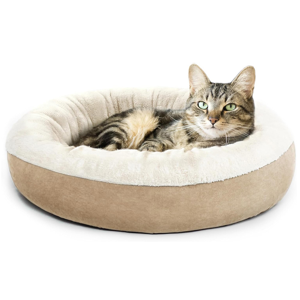 Round Insulated Pet Bed for Cats and Dogs—Soft Sleeping Pad for All Seasons—Cat and Pet Mat