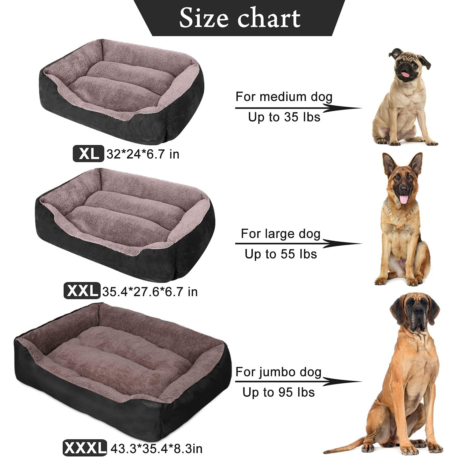 All-Season Pet Bed: Square Dog Bed, Cat Bed, Golden Retriever and Poodle Dog Mat, Pet Bed, Winter-Warm Dog Bed