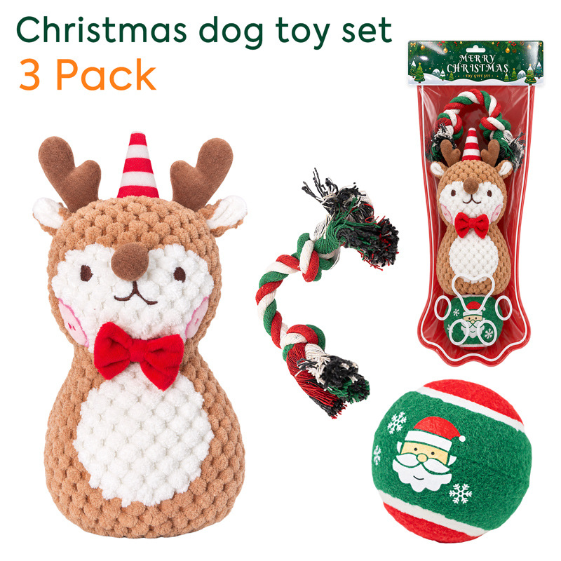 New Christmas Dog Toys: Indestructible Pet Toys for Self-Entertainment and Chewing; Wholesale of Chew Toys That Make Sounds
